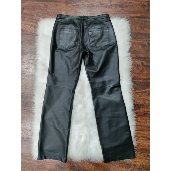Halogen High Waisted 5 Pocket Bootcut Leather Pants Black Women's Size 4 - Picture 5 of 15